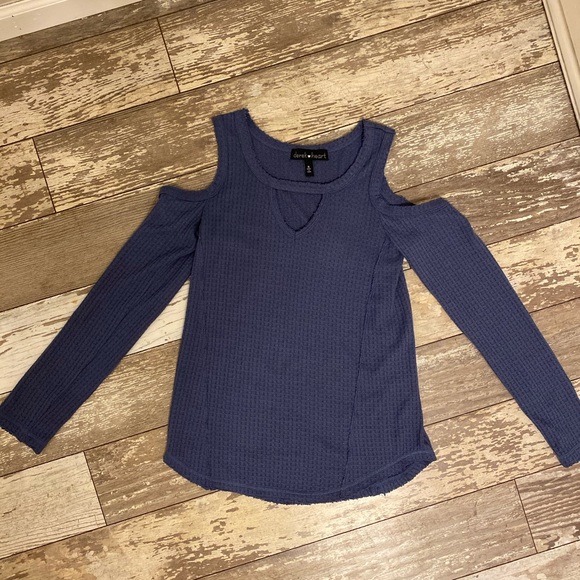 Cobalt blue long sleeve with cut out shoulders - Picture 3 of 3